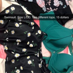 Floral and Teal Bikini Set